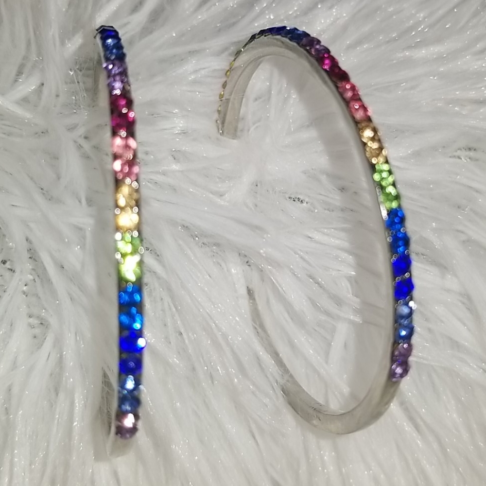 NWOT-Beautiful, Rainbow, Crystal Hoops